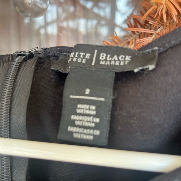 WHBM Black Peplum Top Size 2 EUC - Picture 6 of 6